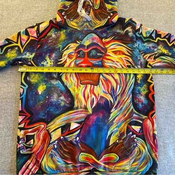 Meditating Rafiki Mandrill Unisex Hoodie From The Lion King - Picture 13 of 16